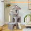 Grand arbre à chat, tour à chat à plusieurs niveaux de 41 pouces avec 2 condos spacieux pour chats d'intérieur, grande maison pour chat avec hamac confortable, perchoir rembourré, patin à griffes et boules remplaçables-1321934200