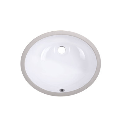 17" X 14" Oval Vitreous China Undermount Bathroom Sink With Overflow