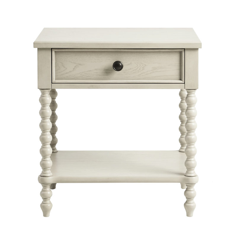 Table de chevet - Structure en bois massif blanchi naturel, glissière de tiroir en métal, merveille, élément d'assemblage simple, l 24 po x P 18 po H beauté, à construire,