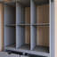 Lit mezzanine simple gris avec grandes tablettes, bureau et lumière DEL-2040362448-2040362451