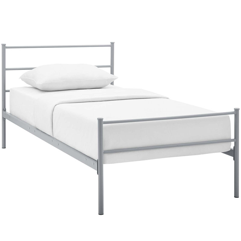 Base de lit plateforme Alina, Gris, Simple