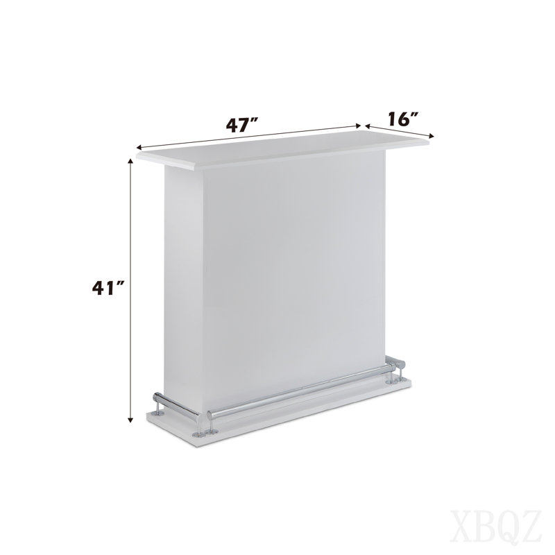 White High Gloss Finish Bar Table