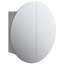 Latitude Run® Bathroom Cabinet With Round Mirror&LED Black 18.5"X18.5"X6.9"-153325067-193539375