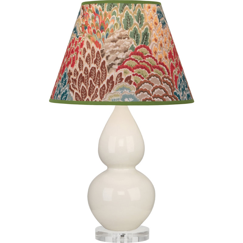 Small Double Gourd Accent Lamp - Sangria, Deep Patina Bronze - Lavender, Plum Shade, Citron/Antique Silver, Navy/Gray