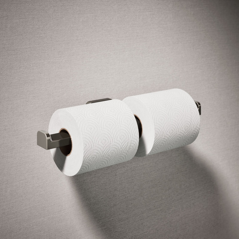 Parallel Double Toilet Paper Holder, Polished Nickel
