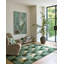 Hand Tufted Wool Geometric Area Rug in Fern/White-876685448