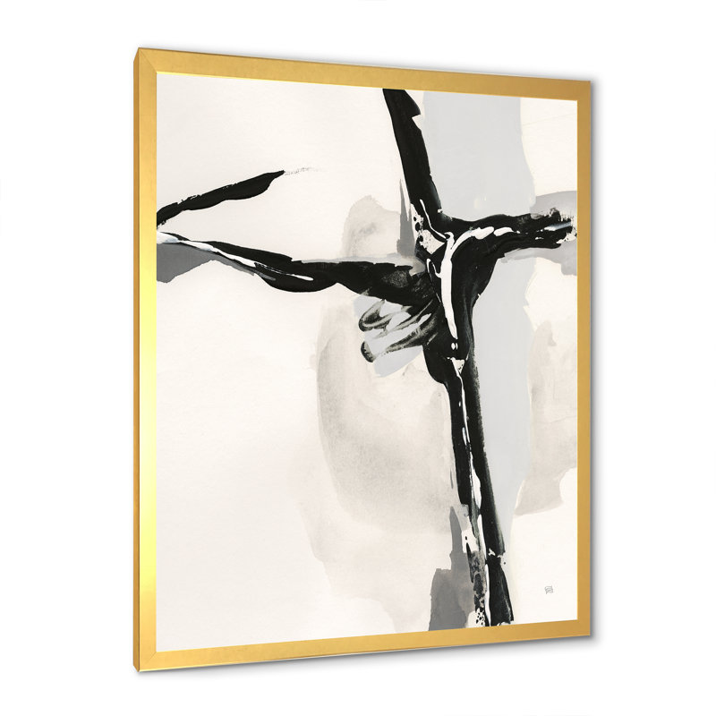 « abstract neutral ii »-image image sur toile, Cadre doré, H 20 po x l 12 po x P 1po