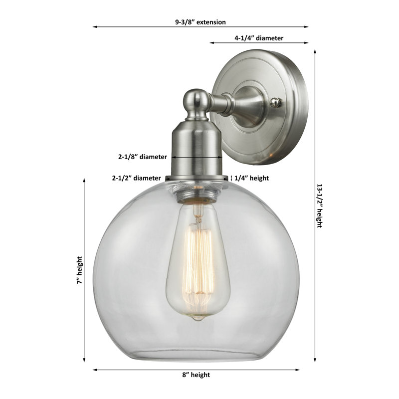 Applique murale à bras 1 lumière Welty, Nickel satiné brossé, DEL