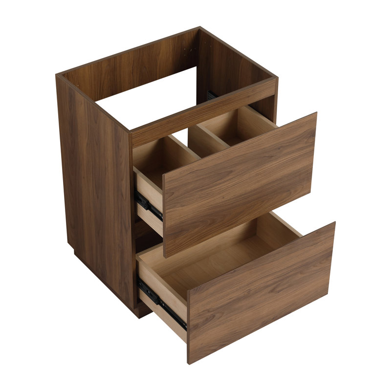 Ensemble de meuble-lavabo avec lavabo simple, Brun, 24"