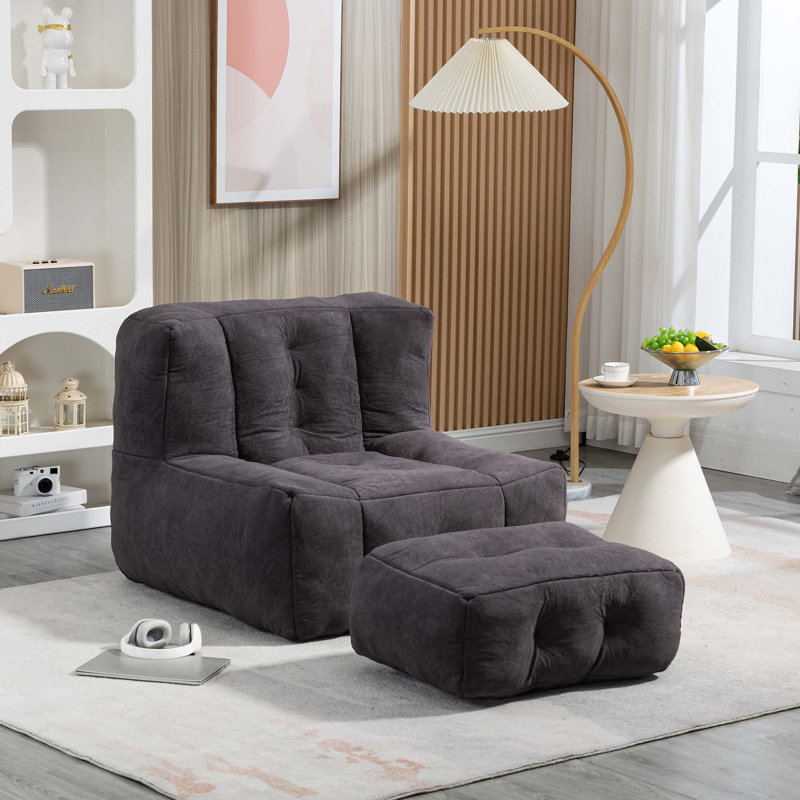 Fauteuil à billes très doux et confortable pour la détente, idéal pour diverses pièces, Noir
