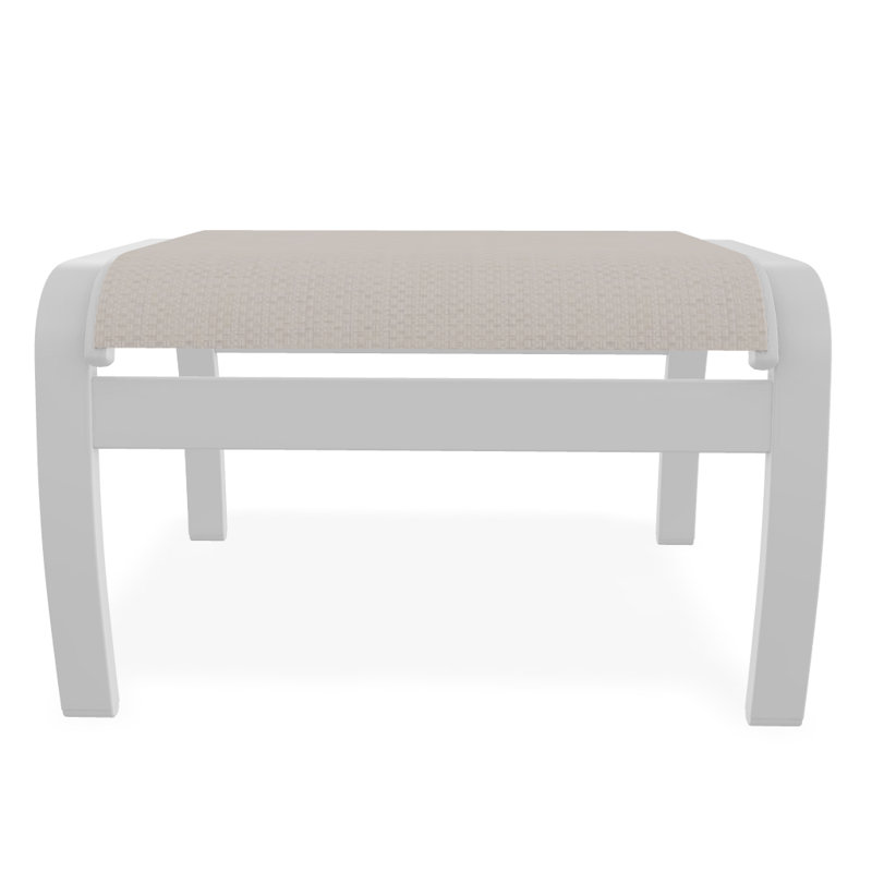 Repose-pieds d'extérieur avec coussin Askar, Naturel, Blanc texturé