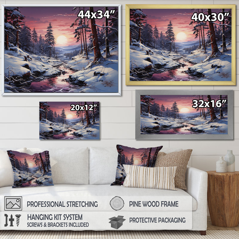 «Pine Tree Winters Magic III» sur toile, H 30 po x l 40 po x P 1,5 po, Toile tendue