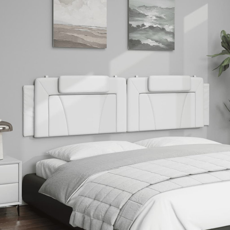 Coussin de tête de lit Ebern Designs, Très grand, Blanc