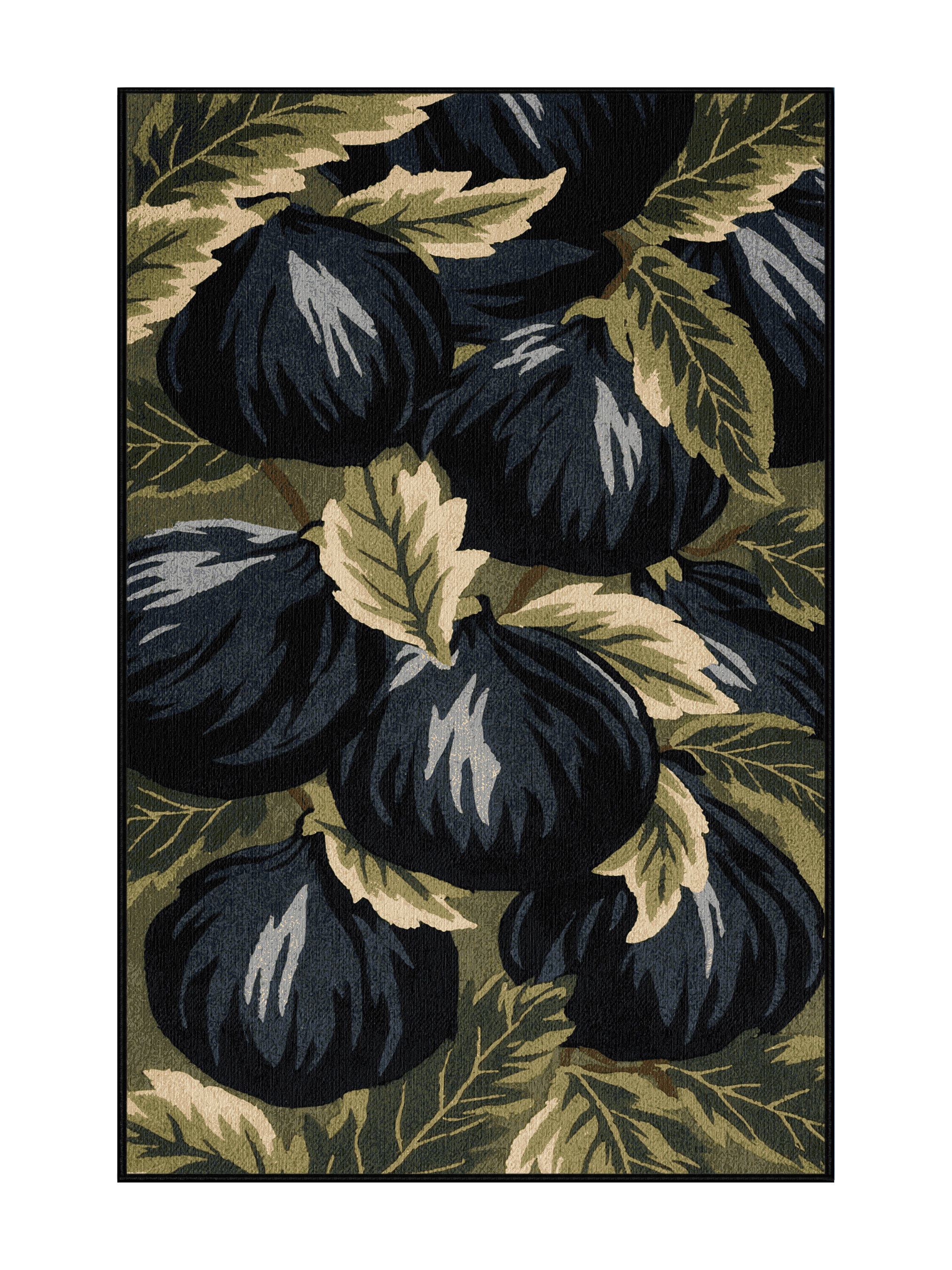 One Allium Way® Washable Fig Black Mission Fruits Area Rug | Wayfair