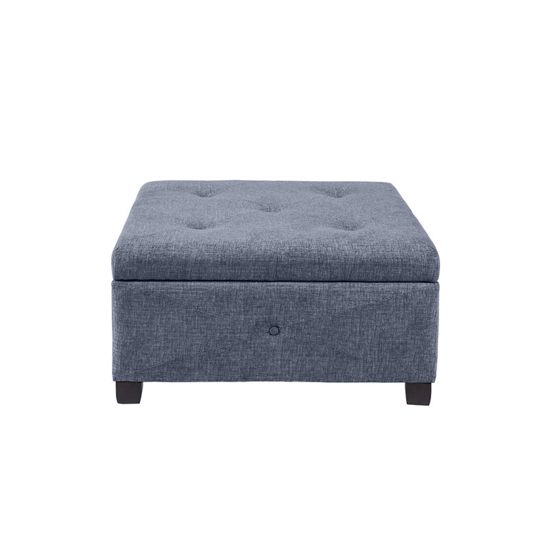 Edholm Upholstered Ottoman, Blue 100% Polyester
