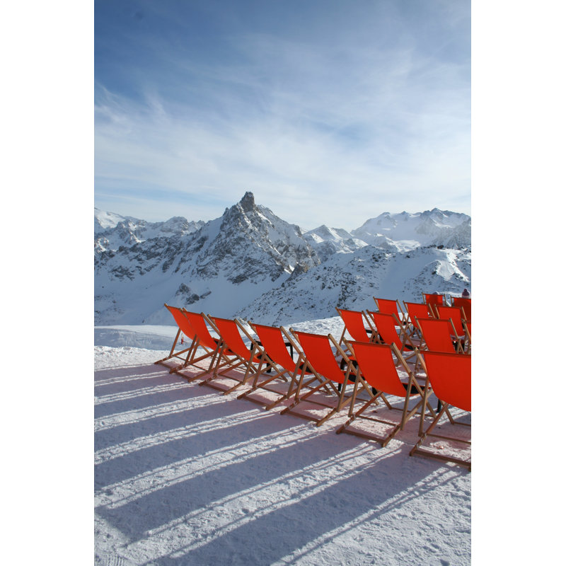 Mountain Deckchairs by Charmedesign - No Frame Art Prints on Canvas, 30cm H x 20cm W