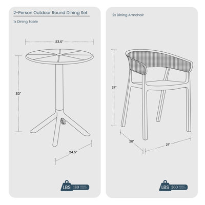 Ensemble repas extérieur 2 personnes