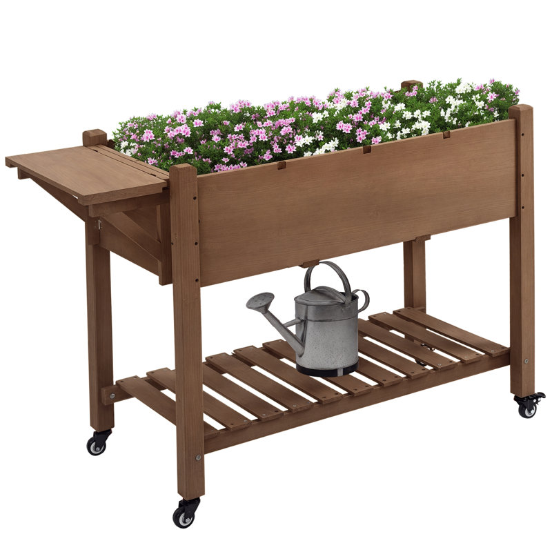 Fregoso Wood Raised Garden Bed, Brown