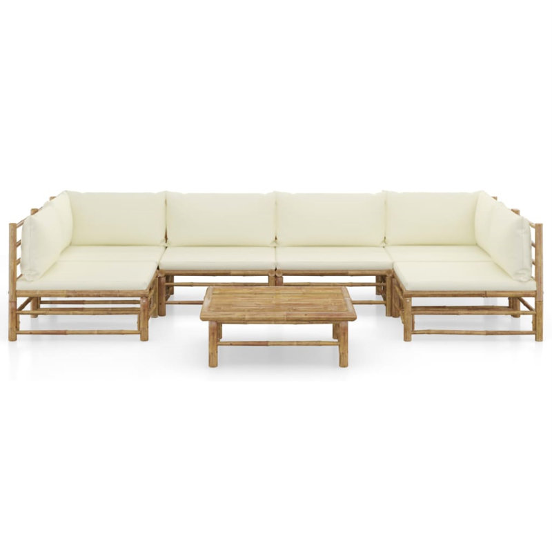 Goguen 7 Piece with Cushions, No, Cream White