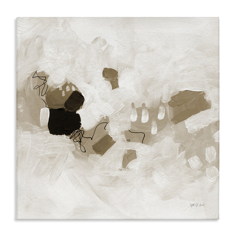 Art mural neutre neutre sur toile flottante conservatoire par Yvette St. Amant, H 36 po x l 36 po x P 1,5 po