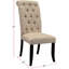 Ensemble de 2 chaises de salle à manger rembourrées en tissu beige de style rustique contemporain capitonné