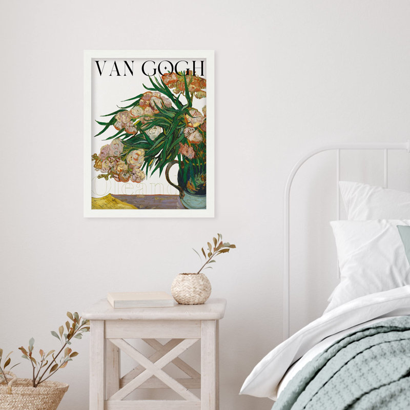"Oleander Flower Bouquet" par Vincent Van Gogh sur papier, Blanc