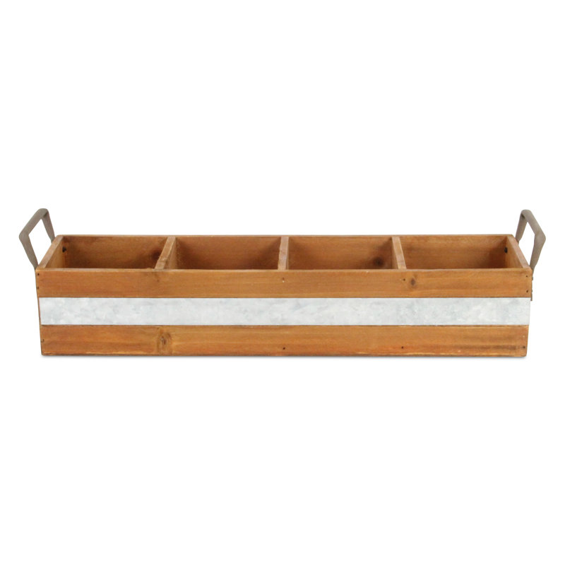 Caisse en bois 4 fentes, Brun