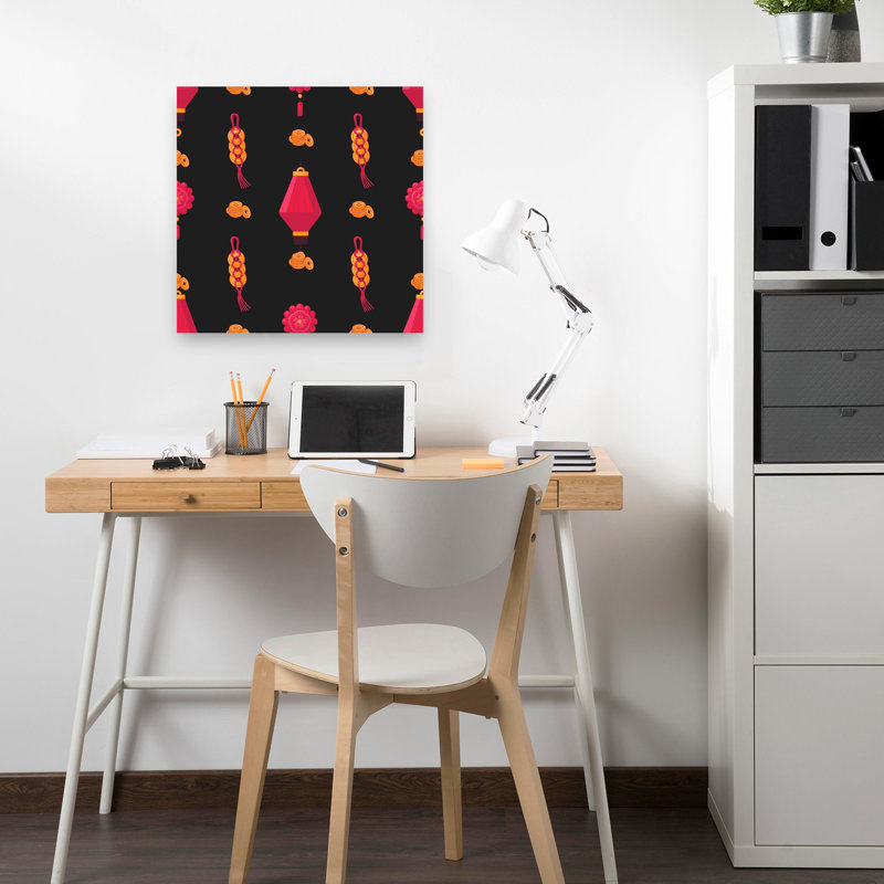 «Lucky Lanterns», art mural traditionnel traditionnel, H 18 po x l 18 po