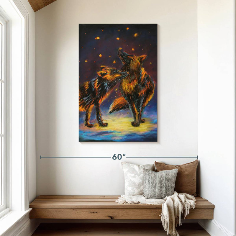 Brampt scintille et renards, H 45 po x l 30 po