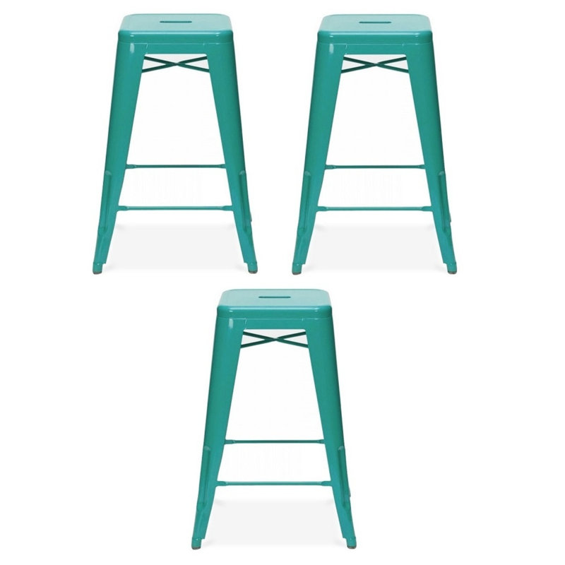 Tabouret de comptoir et de bar, Tabouret de comptoir (assise de 26 po de hauteur), Turquoise, 3