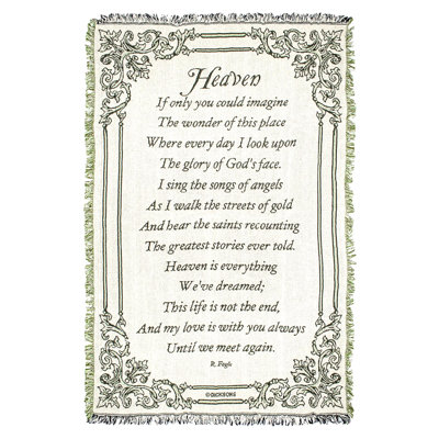 SereneMemories 100% Cotton Memorial Tapestry Throw Blanket 46x68