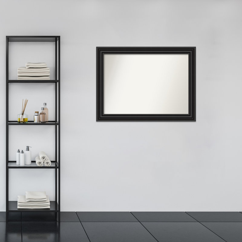 Miroir de salle de bain noir Colonial, 33 po x 44 po