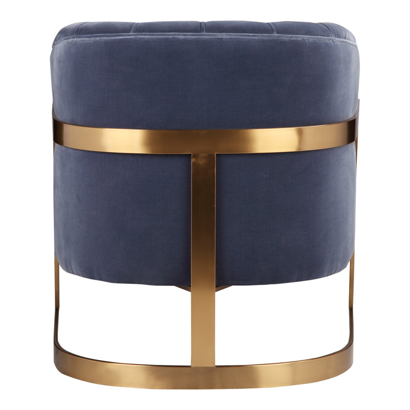 Carr Barrel Chair, Blue Cotton Blend