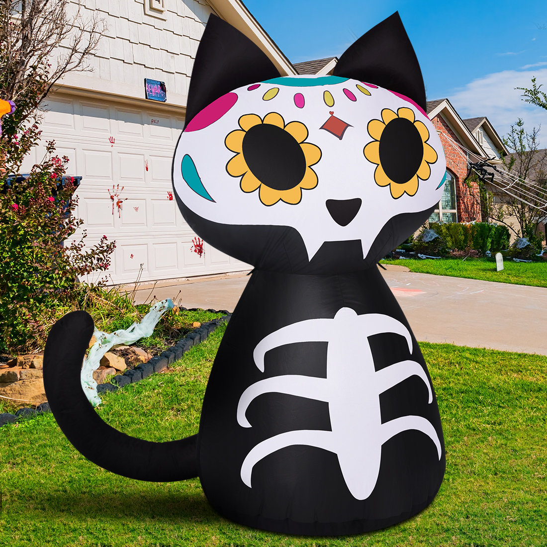 GOOSH Halloween Inflatable 4 FT Halloween Inflatables Cat Outdoor