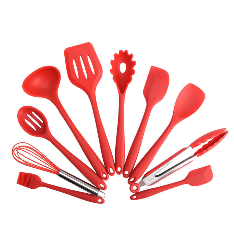 Ensemble d'ustensiles de cuisine 10 pièces Elyon, Rouge