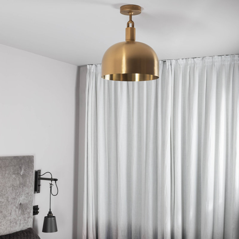 1 - Light Semi Flush Mount, Large, Brass