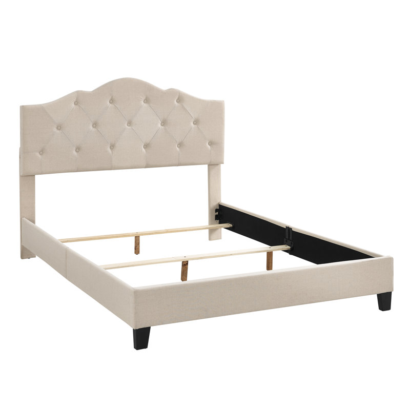 Lit tapissier standard Aquino, Très grand, Gris chaleureux