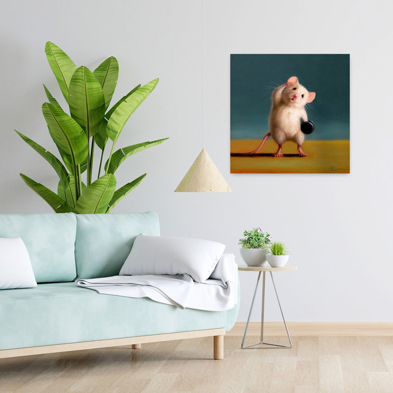 Gym Rat debout, art urbain contemporain, H 24 po x l 24 po