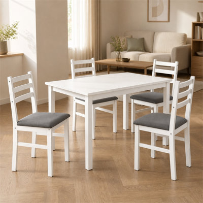 Modern compact five-piece dining table and chair set: Includes one dining table and four dining chairs; simple and stylish design, suitable for kitche