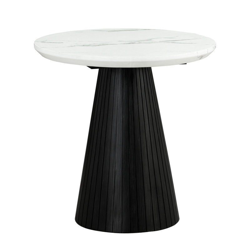 Housel Faux Marble Round End Table