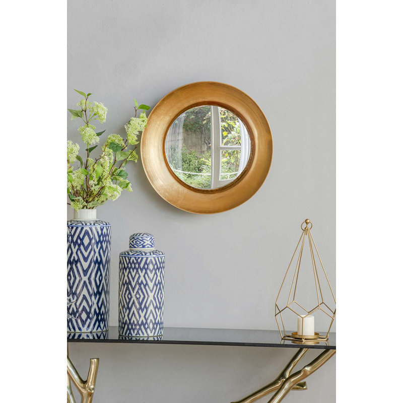 Paulette Metal Flat Wall Mirror, 18.7" H x 18.7" W