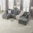 Modern Sofa U Shape Modular Sectional Sofa,DIY Combination,Includes Two Single Chair ,Two Corner And Two Ottoman