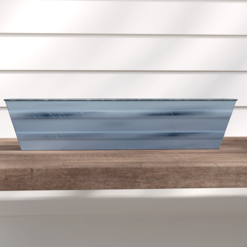 Jaimee-Lea Metal Window Box Planter, Nantucket Blue