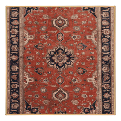 Machine Washable Persian Brown Area Rug