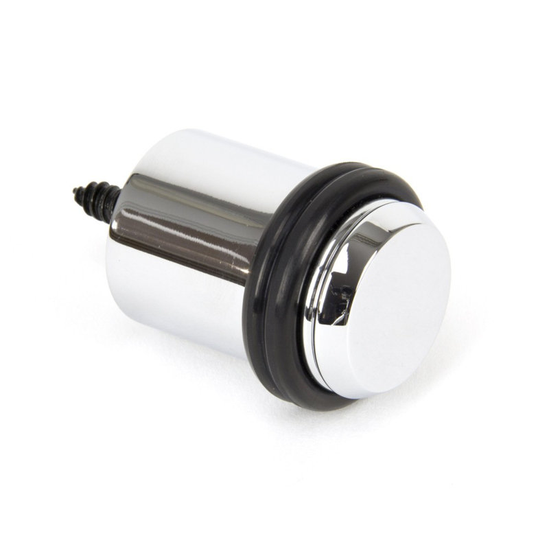 Floor Mounted Brass Door Stop, Polished Chrome