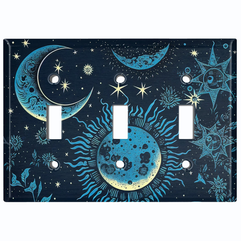 Copper Rust Patina Teal Print 3 - Gang Toggle Light Switch Standard Wall Plate
