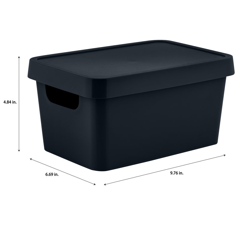 Simplify Plastic Decorative Bins, Black