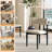 Mid-Century Modern Black Wood Dining Chairs, Upholstered PU Leather Wood Dining Chair Side Chair, Fully Assembled (Set of 2)