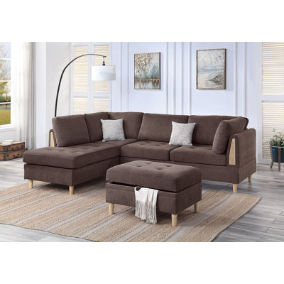 Upholstered L-Shaped Sectional Reversible