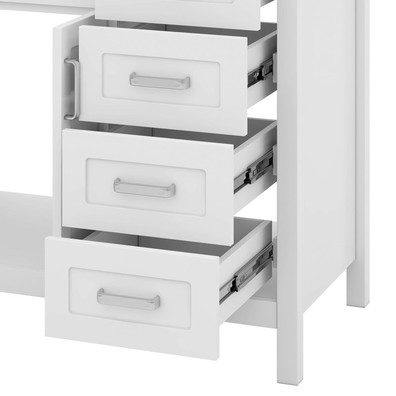 Meuble-lavabo 48 po avec lavabo, 2 portes et 8 tiroirs 48 po, Blanc